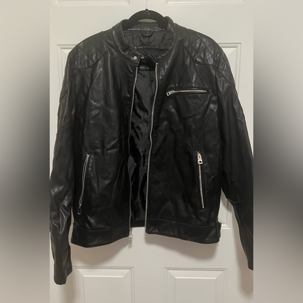 Guess Black Faux Leather Moto Jacket - Picture 2 of 8